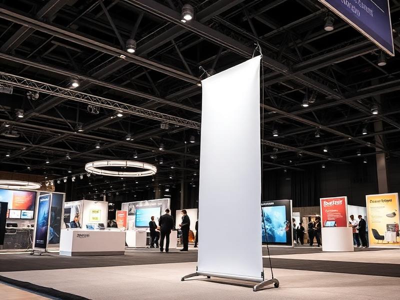 Retractable banner stand at a Columbus Ohio trade show