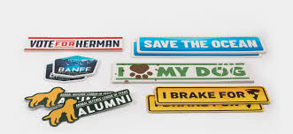 Colorful custom bumper stickers and promotional decals collection