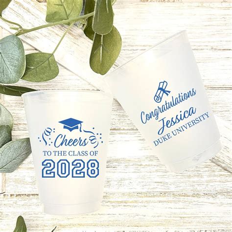 Cheers to the Class frosted graduation cups
