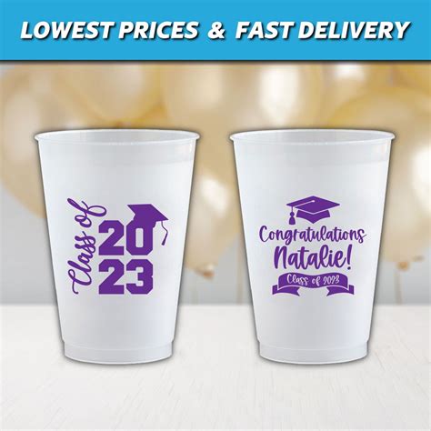 Custom graduation party cups with names