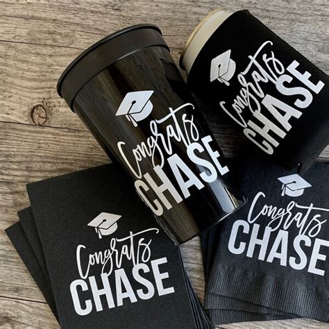 Custom congratulations graduation cups and koozies