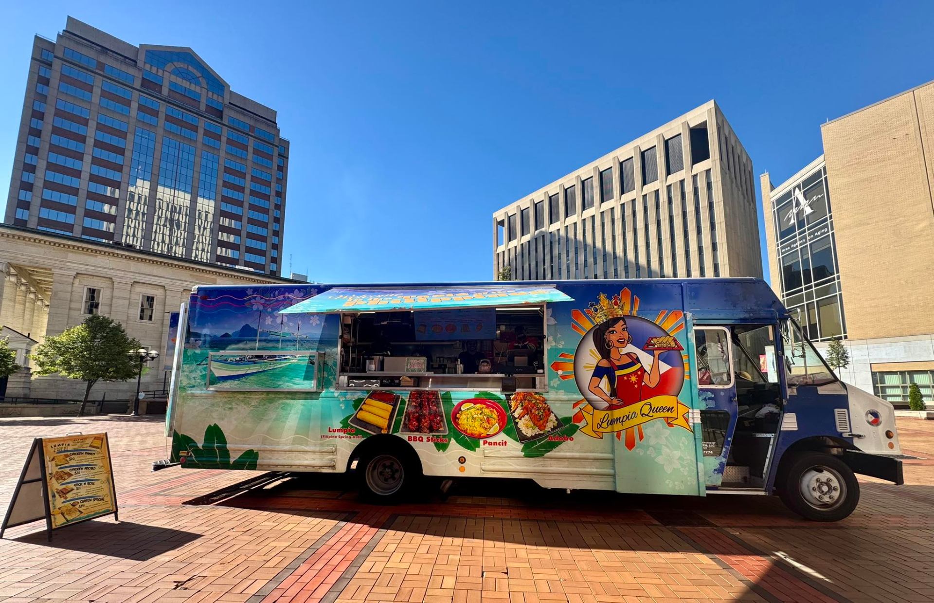 Local Columbus business vehicle wrap close-up