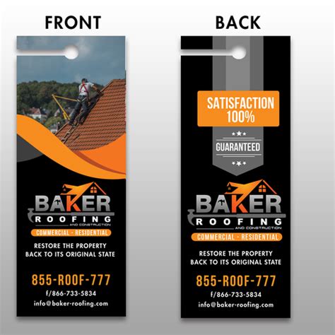 Front and back of professional landscaping door hanger