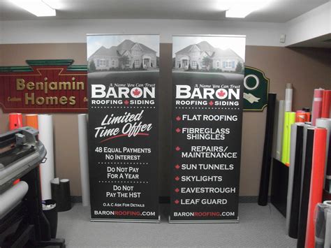 Retractable landscaping company banners for home and garden shows